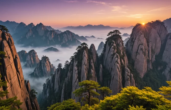 montagnes jaunes chine